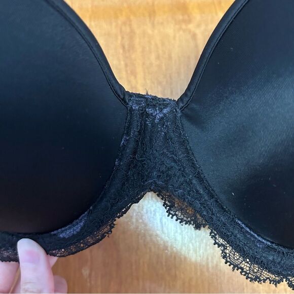 Wacoal Lace Affair Contour Bra Black/Graphite Size 32DDD - Picture 3 of 11